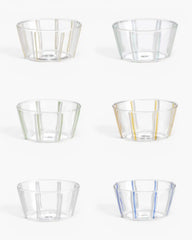 Ivv Soul set 6 borosilicate small glass bowls with colored stripes Multicolour - Buy now on ShopDecor - Discover the best products by IVV design