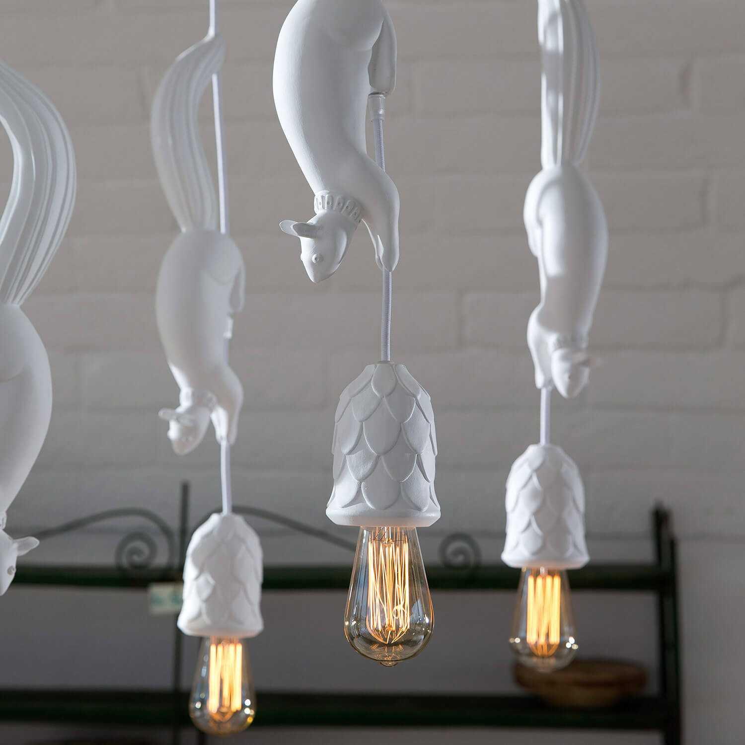 Karman Sherwood e Robin suspension lamp with squirrel matt white - Buy now on ShopDecor - Discover the best products by KARMAN design