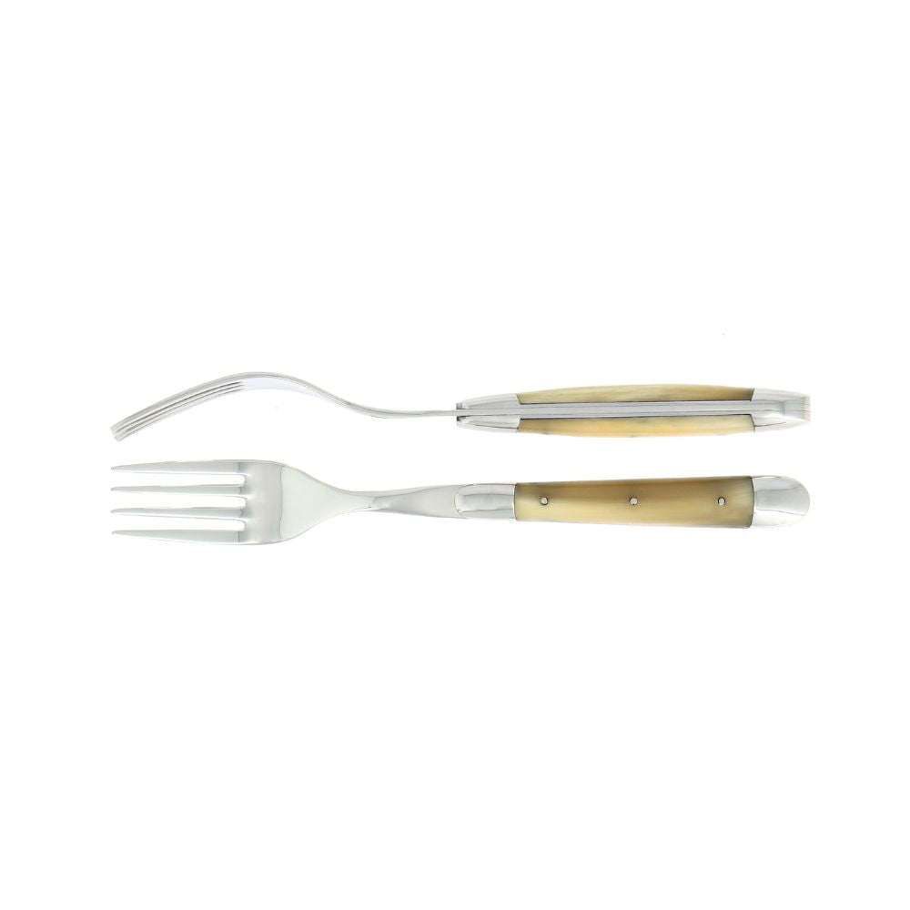 Forge de Laguiole Tradition table forks set with horn handle White Set 2 - Buy now on ShopDecor - Discover the best products by FORGE DE LAGUIOLE design