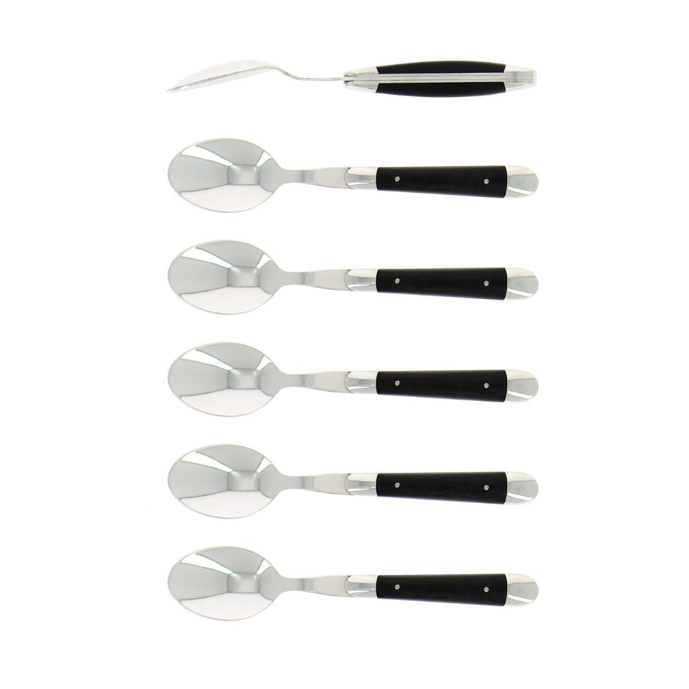 Forge de Laguiole Tradition set 6 coffee spoons with ebony handle - Buy now on ShopDecor - Discover the best products by FORGE DE LAGUIOLE design