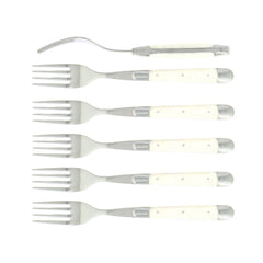 Forge de Laguiole Tradition table forks set with bone handle Set 6 - Buy now on ShopDecor - Discover the best products by FORGE DE LAGUIOLE design