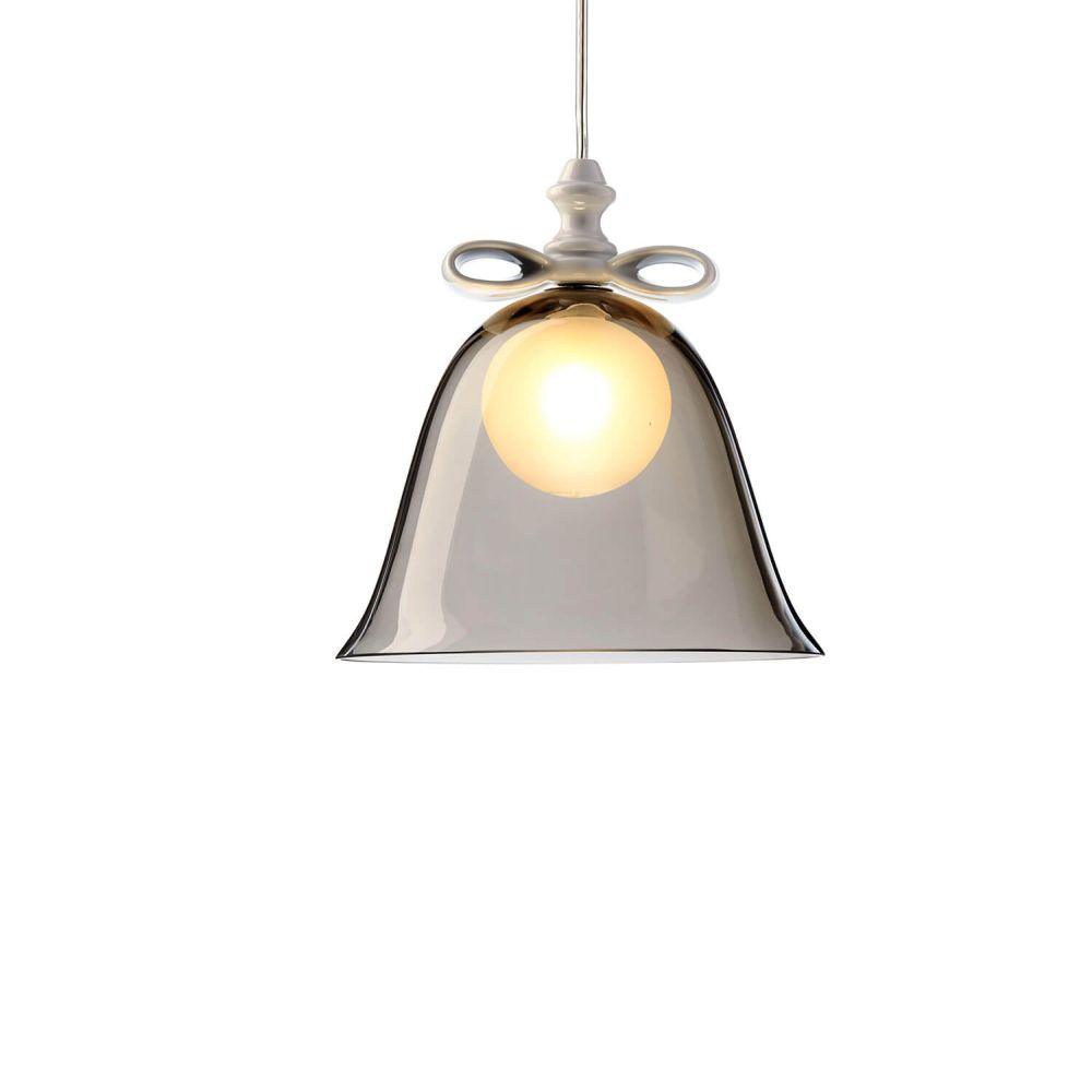 Moooi Bell Lamp suspension lamp with white bow and lampshade Smoky grey - Buy now on ShopDecor - Discover the best products by MOOOI design