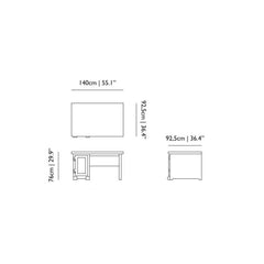 Moooi Paper Desk 140 with cabinet on the left wood and white paper - Buy now on ShopDecor - Discover the best products by MOOOI design