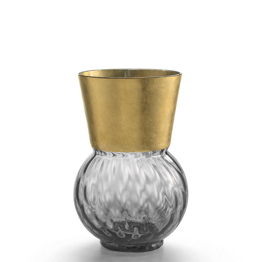 Nason Moretti Basilio medium vase with gold edge - Murano glass Nason Moretti Grey - Buy now on ShopDecor - Discover the best products by NASON MORETTI design