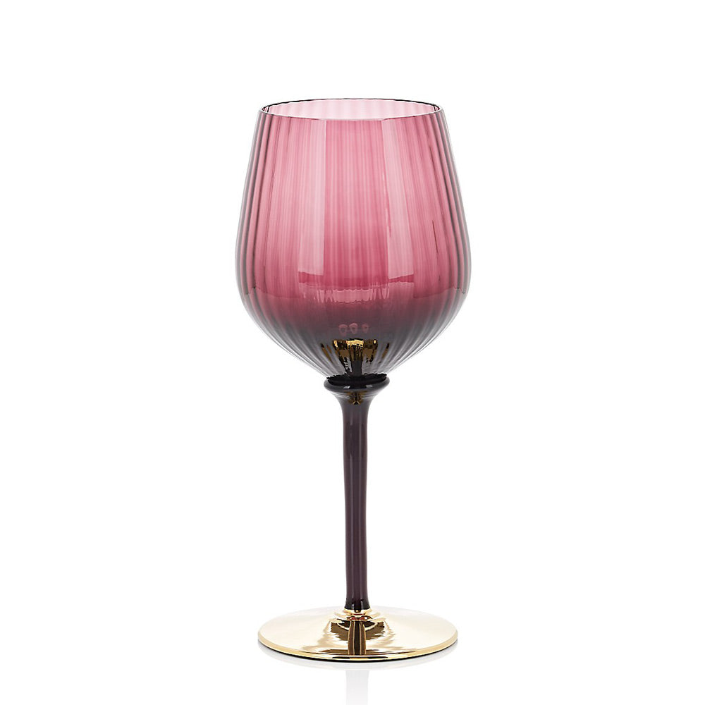 Nason Moretti Cote d'or striped red wine chalice violet - Buy now on ShopDecor - Discover the best products by NASON MORETTI design