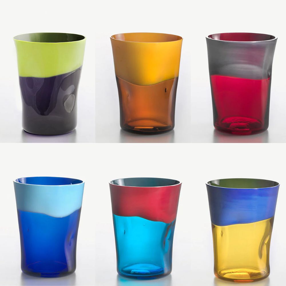 Nason Moretti Dandy set 6 water glasses different colors mod.1 - Buy now on ShopDecor - Discover the best products by NASON MORETTI design