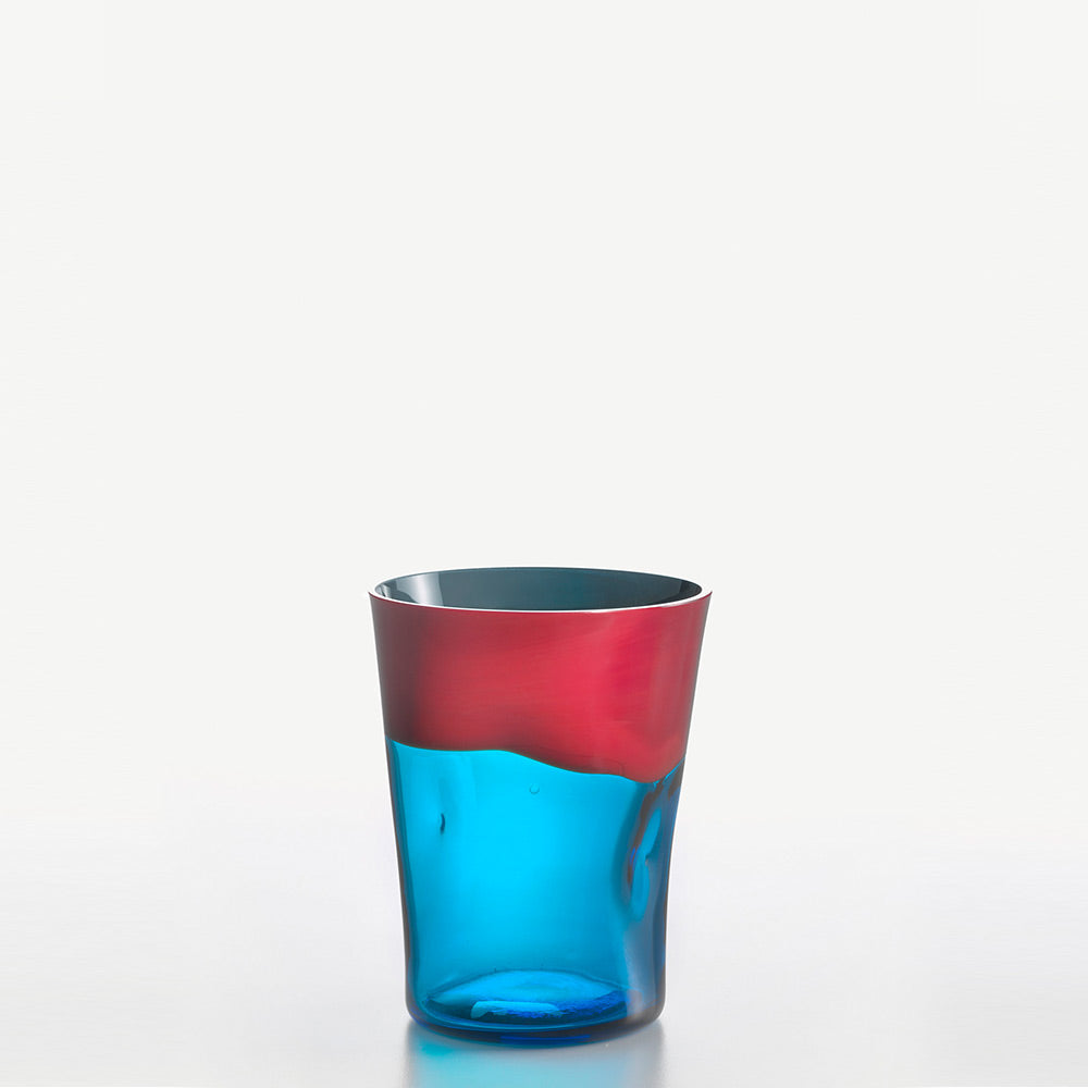 Nason Moretti Dandy water glass coral red and aquamarine - Buy now on ShopDecor - Discover the best products by NASON MORETTI design