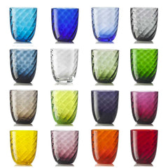 Nason Moretti Idra twisted optic set 16 glasses different colors - Buy now on ShopDecor - Discover the best products by NASON MORETTI design