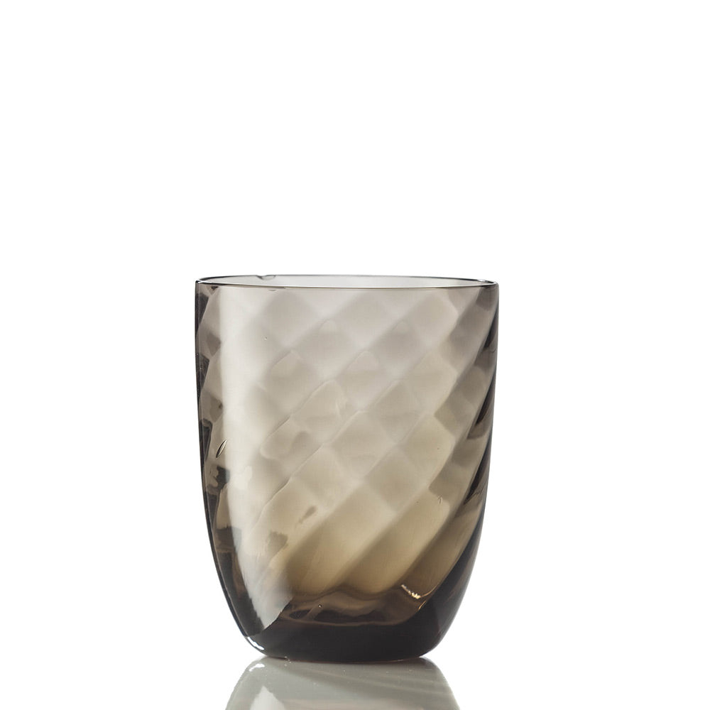Nason Moretti Idra twisted optic water glass - Murano glass Nason Moretti Brown - Buy now on ShopDecor - Discover the best products by NASON MORETTI design