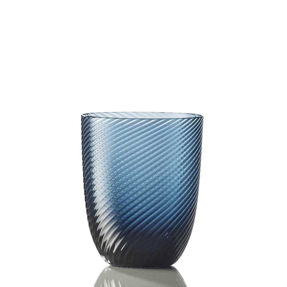 Nason Moretti Idra twisted striped water glass - Murano glass Nason Moretti Air force blue - Buy now on ShopDecor - Discover the best products by NASON MORETTI design