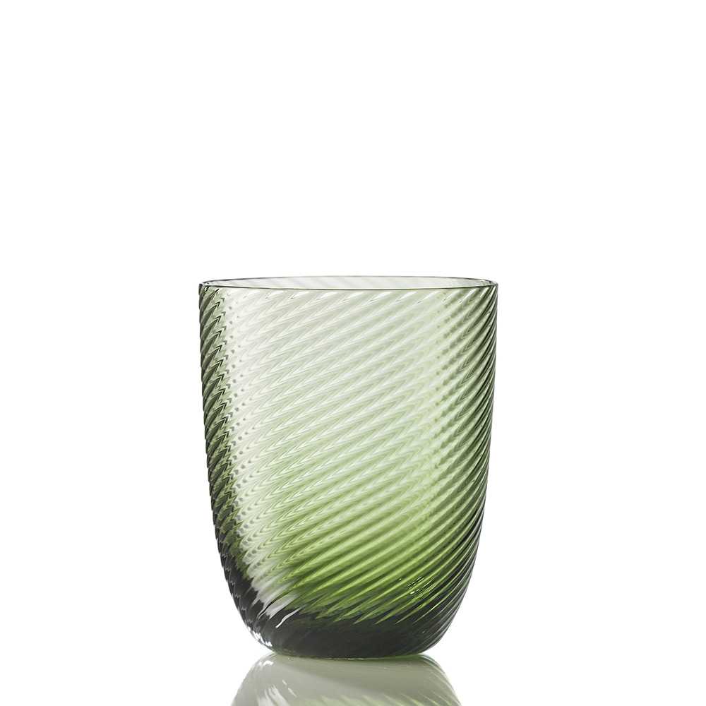 Nason Moretti Idra twisted striped water glass - Murano glass Nason Moretti Soraya green - Buy now on ShopDecor - Discover the best products by NASON MORETTI design