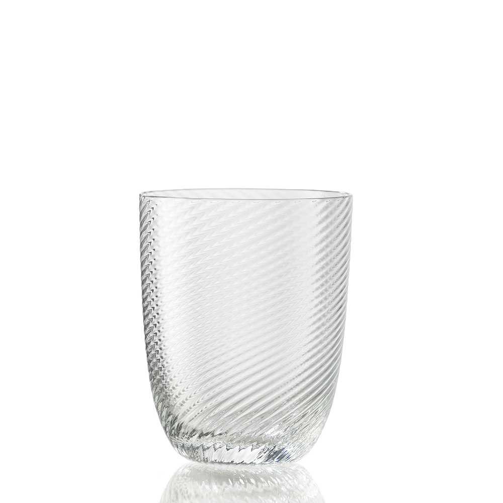 Nason Moretti Idra twisted striped water glass - Murano glass Transparent - Buy now on ShopDecor - Discover the best products by NASON MORETTI design
