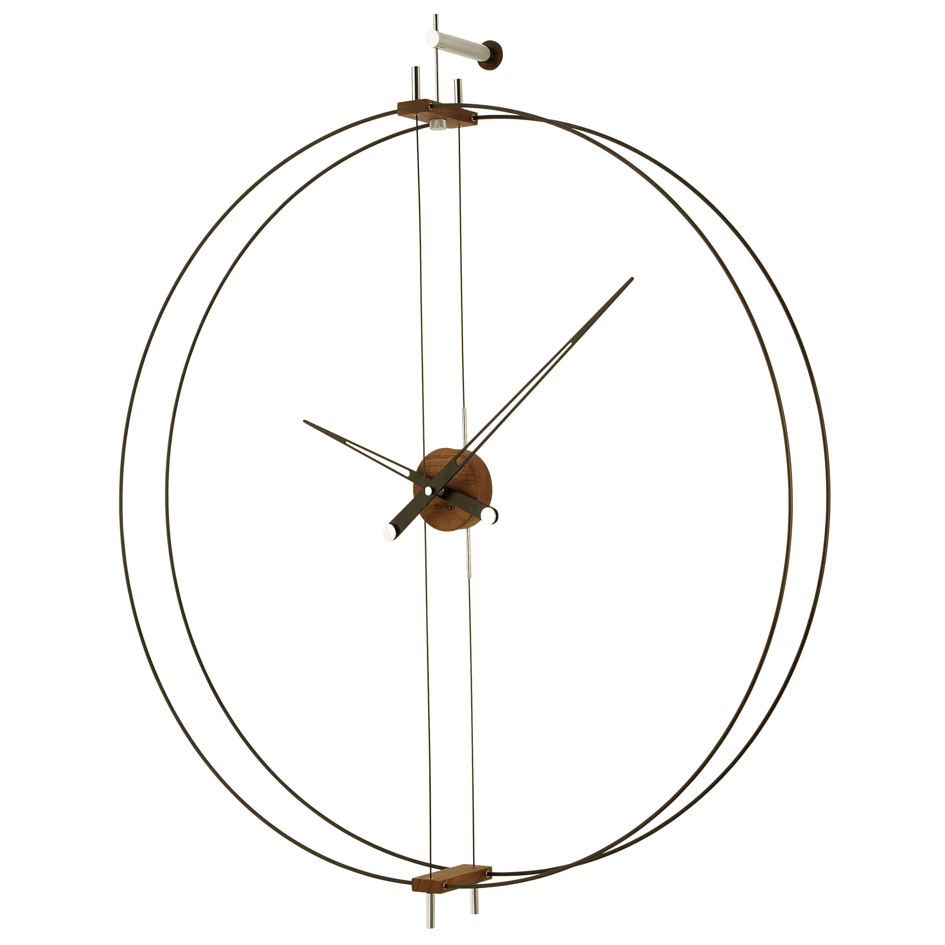 Nomon Barcelona wall clock with black structure and inserts in walnut wood - Buy now on ShopDecor - Discover the best products by NOMON design
