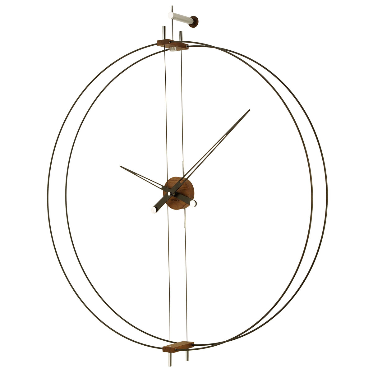 Nomon Barcelona wall clock with black structure and inserts in walnut wood - Buy now on ShopDecor - Discover the best products by NOMON design
