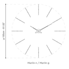 Nomon Merlin 12 diam.155 cm. wall clock - Buy now on ShopDecor - Discover the best products by NOMON design