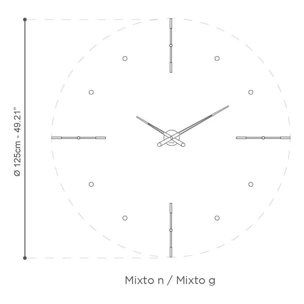 Nomon Mixto diam.125 cm. wall clock - Buy now on ShopDecor - Discover the best products by NOMON design