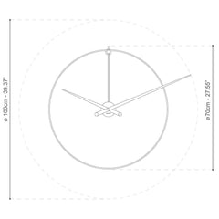 Nomon New Anda wall clock steel with black lacquered walnut wood - Buy now on ShopDecor - Discover the best products by NOMON design
