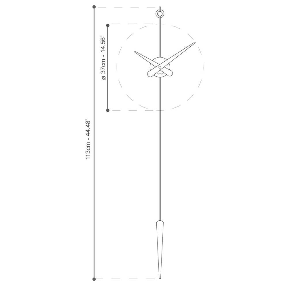 Nomon Punto y Coma T wall clock graphite details - Buy now on ShopDecor - Discover the best products by NOMON design