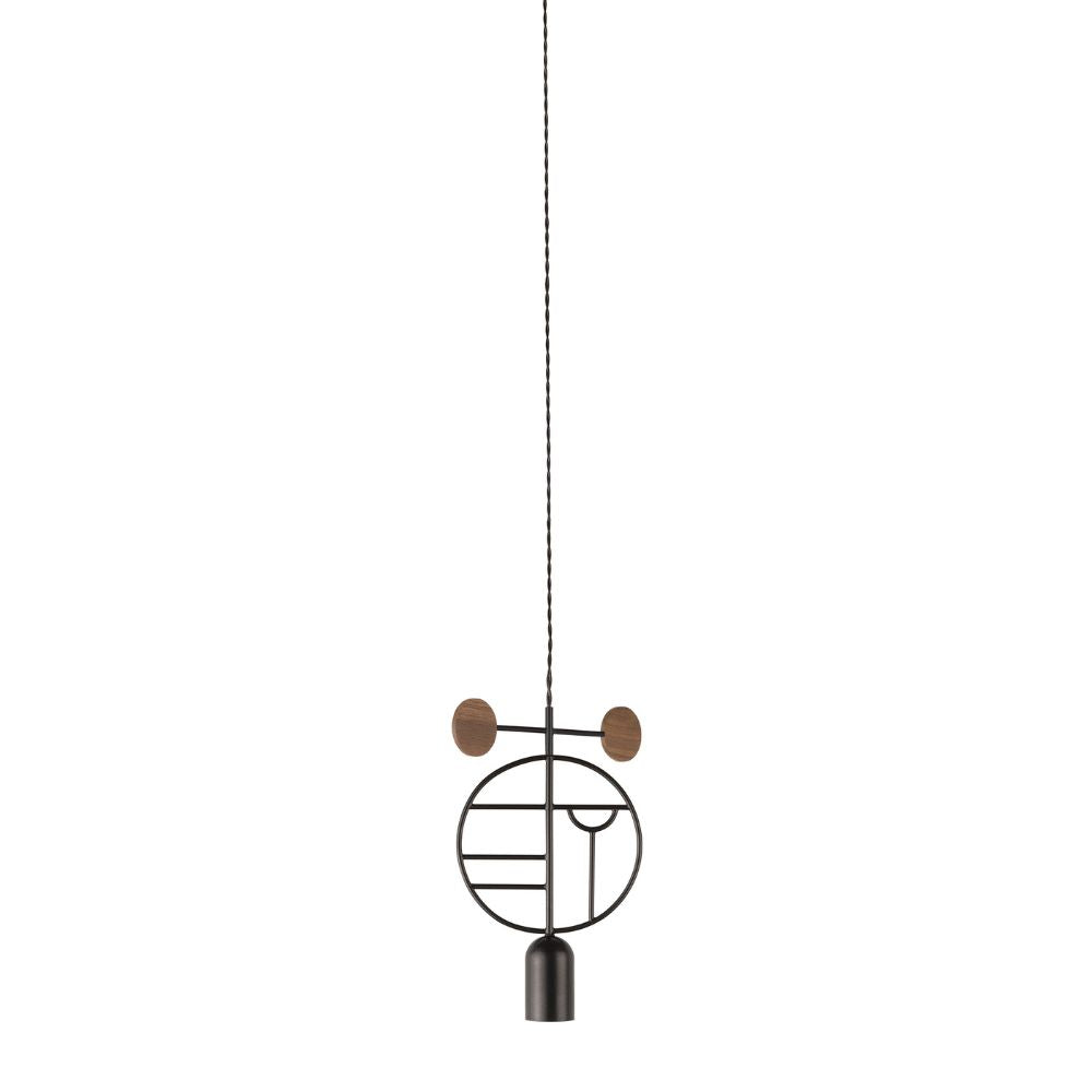 Nomon Wooden Dots pendant lamp graphite structure 1 element Walnut WD06 - Buy now on ShopDecor - Discover the best products by NOMON design