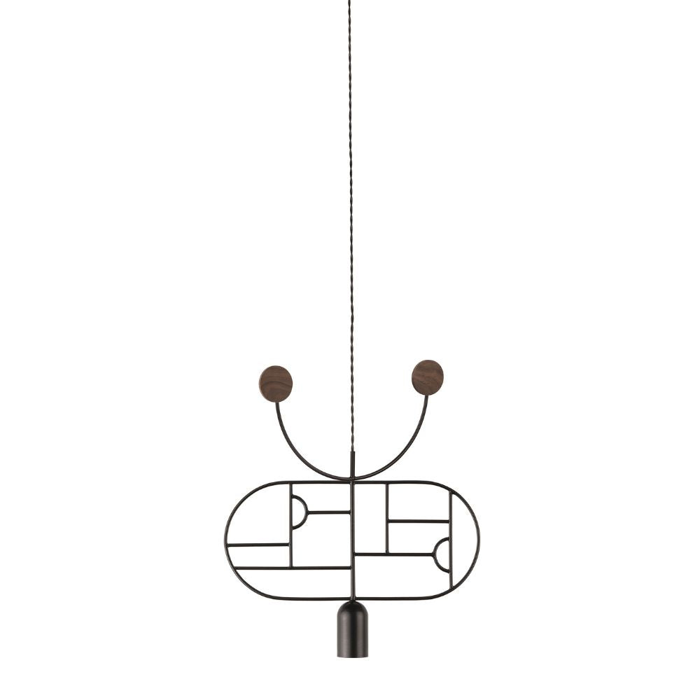 Nomon Wooden Dots pendant lamp graphite structure 1 element Walnut WD08 - Buy now on ShopDecor - Discover the best products by NOMON design
