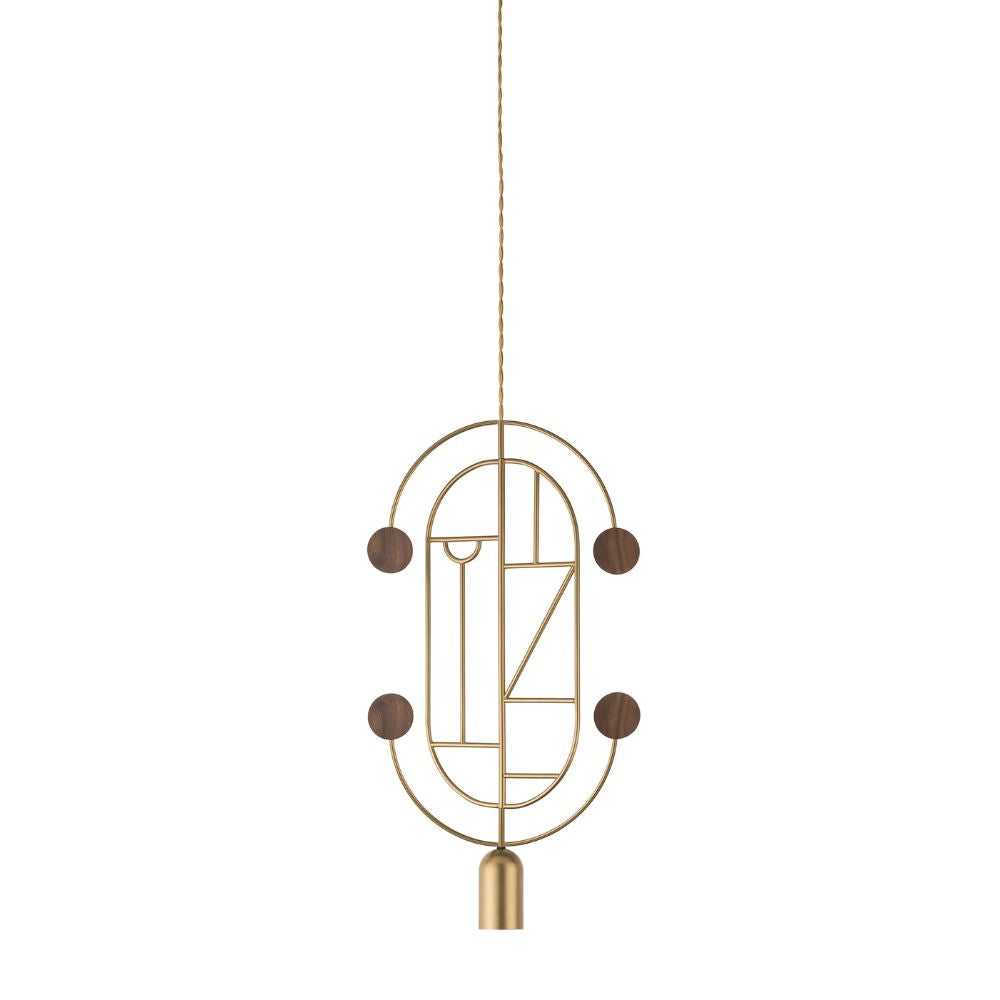 Nomon Wooden Dots pendant lamp gold structure 1 element Walnut WDS04 - Buy now on ShopDecor - Discover the best products by NOMON design
