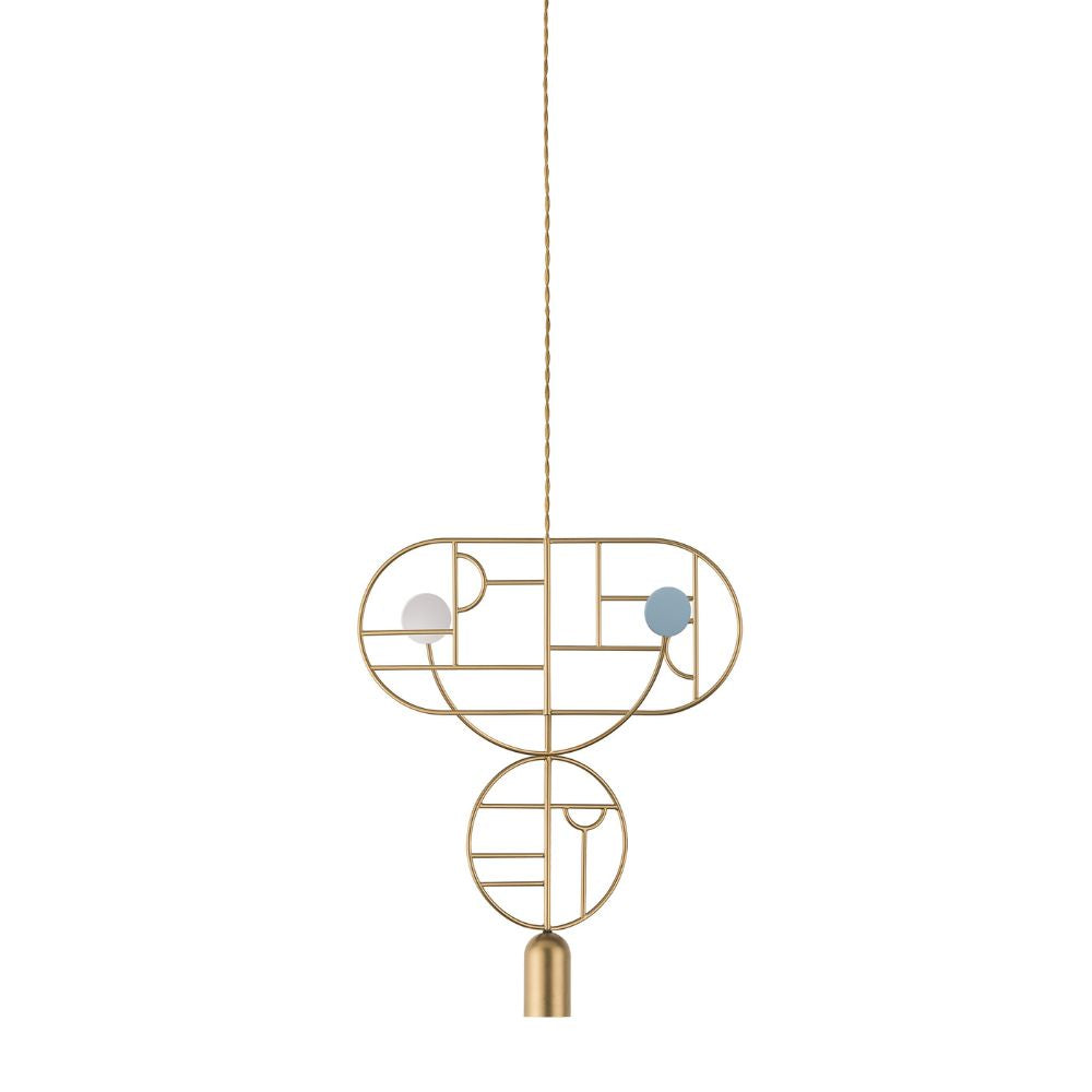Nomon Wooden Dots pendant lamp gold structure 2 elements Multicolour WDS07 - Buy now on ShopDecor - Discover the best products by NOMON design