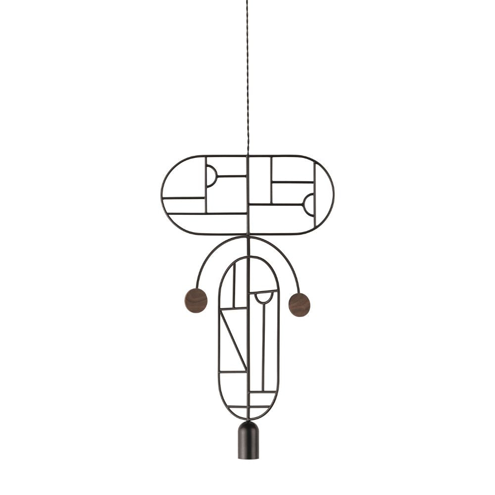 Nomon Wooden Dots pendant lamp graphite structure 2 elements Walnut WDS09 - Buy now on ShopDecor - Discover the best products by NOMON design