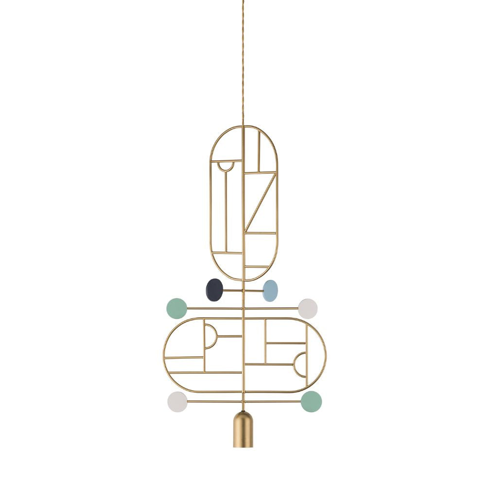 Nomon Wooden Dots pendant lamp gold structure 2 elements Multicolour WDS13 - Buy now on ShopDecor - Discover the best products by NOMON design