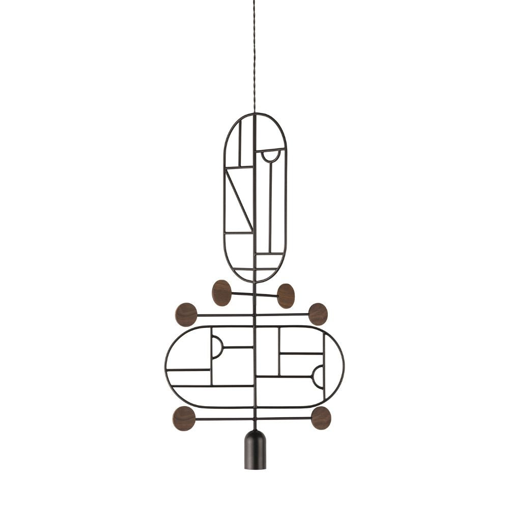 Nomon Wooden Dots pendant lamp graphite structure 2 elements Walnut WDS13 - Buy now on ShopDecor - Discover the best products by NOMON design