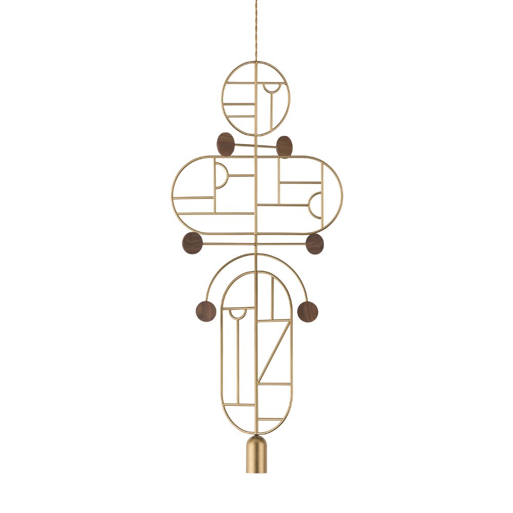 Nomon Wooden Dots pendant lamp gold structure 3 elements Walnut WDS19 - Buy now on ShopDecor - Discover the best products by NOMON design