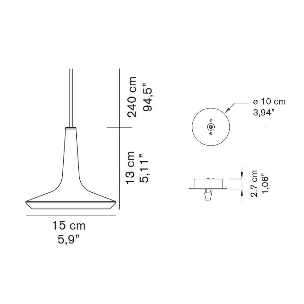 OLuce Kin 478 LED suspension lamp anodized bronze diam 15 cm. - Buy now on ShopDecor - Discover the best products by OLUCE design