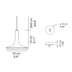 OLuce Kin 478 LED suspension lamp anodized bronze diam 15 cm. - Buy now on ShopDecor - Discover the best products by OLUCE design