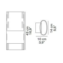 OLuce Line 149 wall lamp h 43 cm. with Pyrex glass - Buy now on ShopDecor - Discover the best products by OLUCE design
