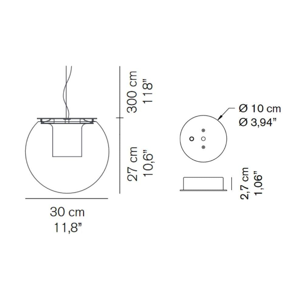 OLuce The Globe 828 suspension lamp nickel plated diam 30 cm. - Buy now on ShopDecor - Discover the best products by OLUCE design