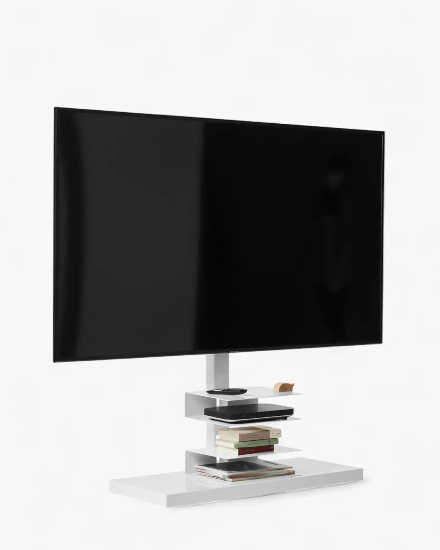 Opinion Ciatti Ptolomeo TV Smart TV stand with shelves Glossy white - Buy now on ShopDecor - Discover the best products by OPINION CIATTI design