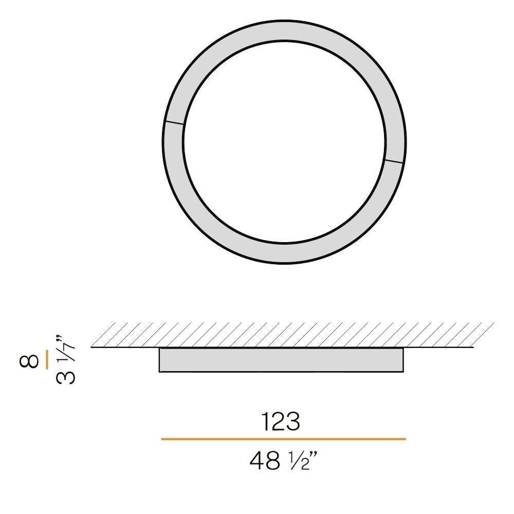 Panzeri Silver Ring ceiling/wall lamp lamp LED diam. 120 cm - Buy now on ShopDecor - Discover the best products by PANZERI design