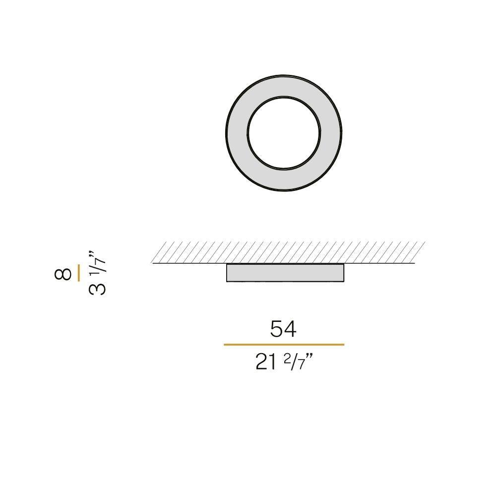Panzeri Silver Ring ceiling/wall lamp lamp LED diam. 50 cm - Buy now on ShopDecor - Discover the best products by PANZERI design