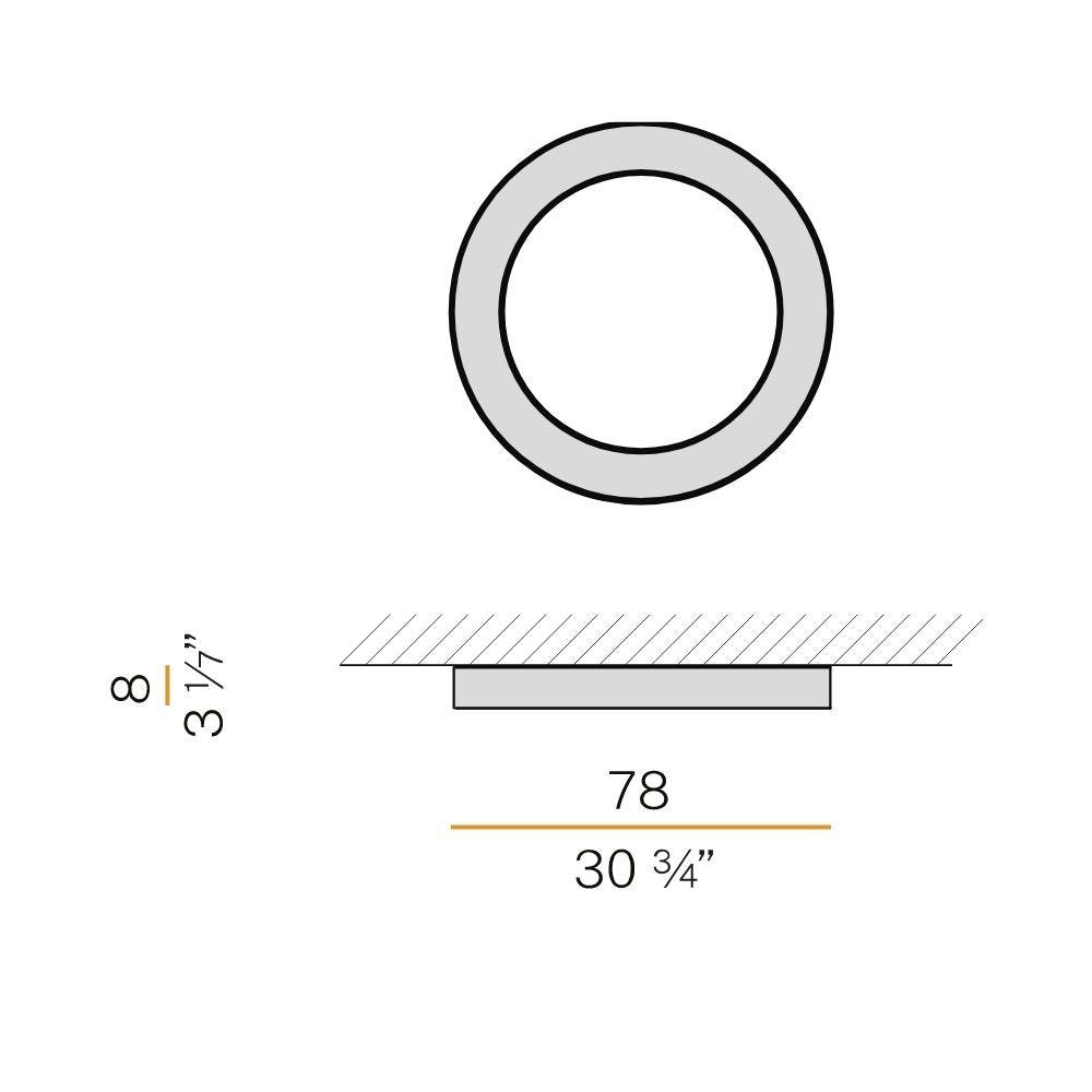 Panzeri Silver Ring ceiling/wall lamp lamp LED diam. 80 cm - Buy now on ShopDecor - Discover the best products by PANZERI design