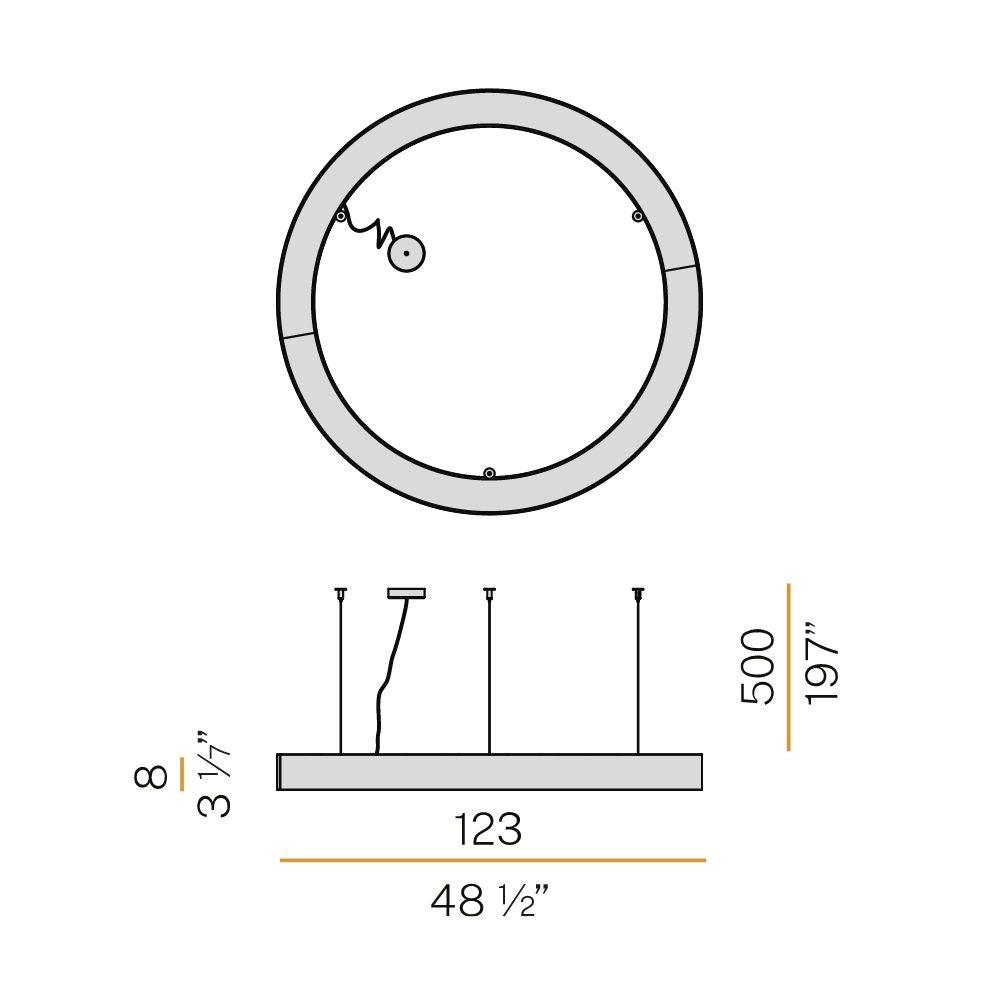 Panzeri Silver Ring suspension lamp LED diam. 120 cm - Buy now on ShopDecor - Discover the best products by PANZERI design