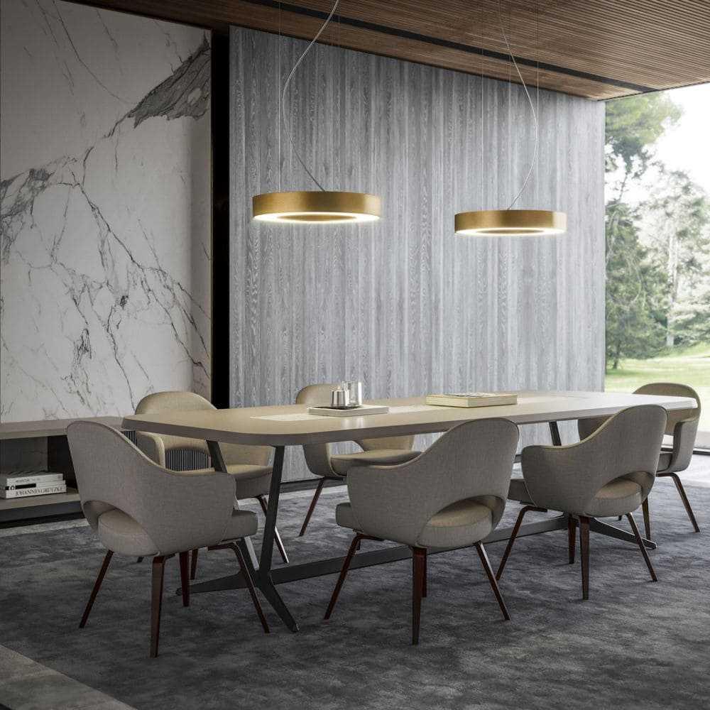 Panzeri Silver Ring suspension lamp LED diam. 50 cm - Buy now on ShopDecor - Discover the best products by PANZERI design