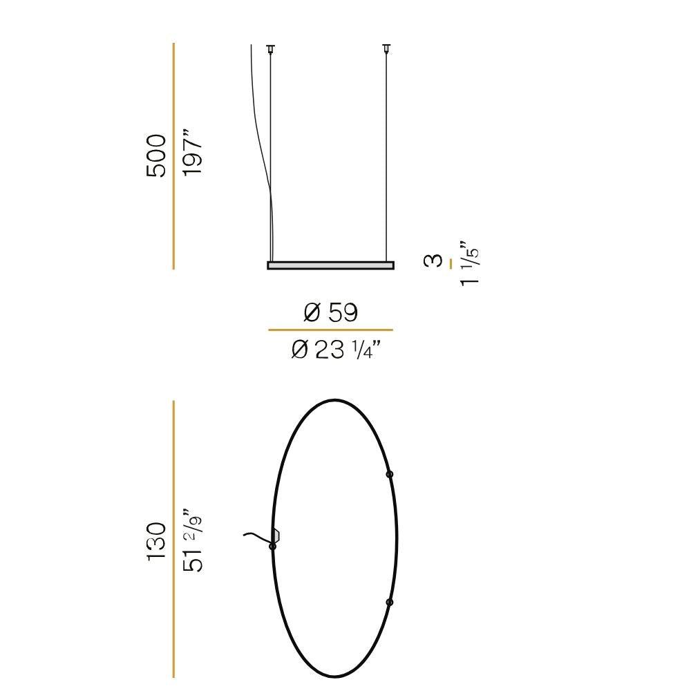 Panzeri Zero Ellipse suspension lamp by Enzo Panzeri - Buy now on ShopDecor - Discover the best products by PANZERI design
