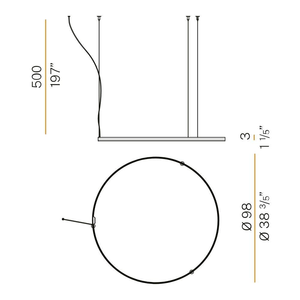 Panzeri Zero Round suspension lamp LED diam. 100 cm - Buy now on ShopDecor - Discover the best products by PANZERI design
