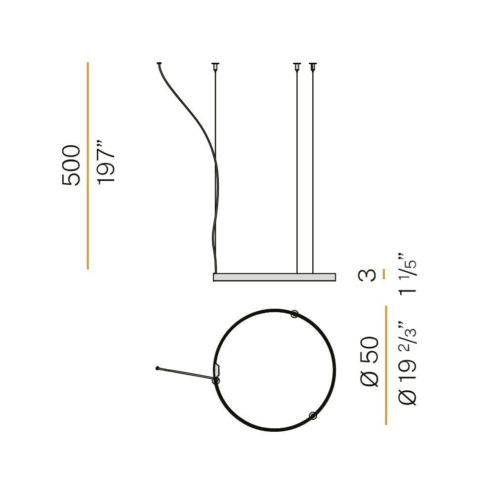 Panzeri Zero Round suspension lamp LED diam. 50 cm - Buy now on ShopDecor - Discover the best products by PANZERI design