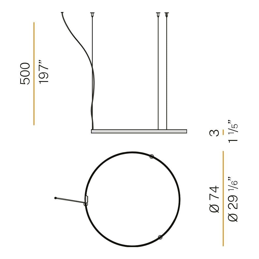 Panzeri Zero Round suspension lamp LED diam. 75 cm - Buy now on ShopDecor - Discover the best products by PANZERI design