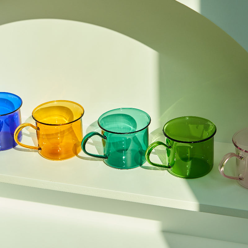 Colorful borosilicate glass cup set