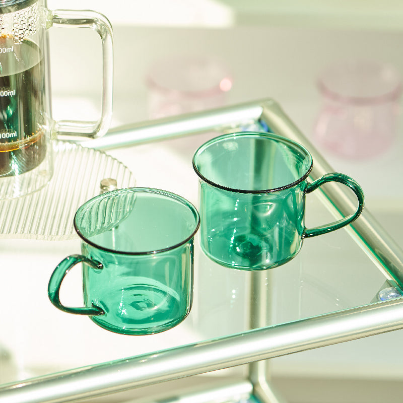 Colorful borosilicate glass cup set