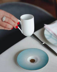 Raynaud Aura coffee cup with saucer in Limoges porcelain with light blue decoration - Buy now on ShopDecor - Discover the best products by RAYNAUD design