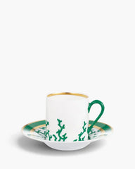 Raynaud Cristobal coffee cup with saucer in Limoges porcelain Emerald Green Cristobal Coffee - Buy now on ShopDecor - Discover the best products by RAYNAUD design