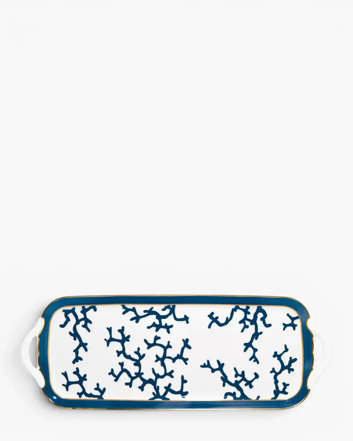 Raynaud Cristobal long cake serving plate in Limoges porcelain Marine Blue Cristobal 40x15 cm - Buy now on ShopDecor - Discover the best products by RAYNAUD design
