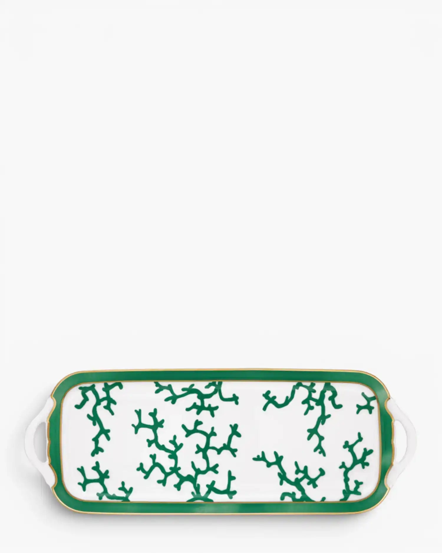 Raynaud Cristobal long cake serving plate in Limoges porcelain Emerald Green Cristobal 40x15 cm - Buy now on ShopDecor - Discover the best products by RAYNAUD design